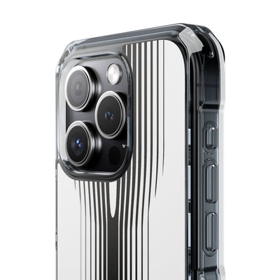 White Impact MagSafe Phone Case for iPhone - Kinetic Mono Distortion