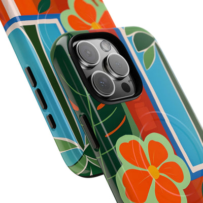 Vivid Jungle Collage · Tough+ Coque de téléphone pour iPhone · MagSafe