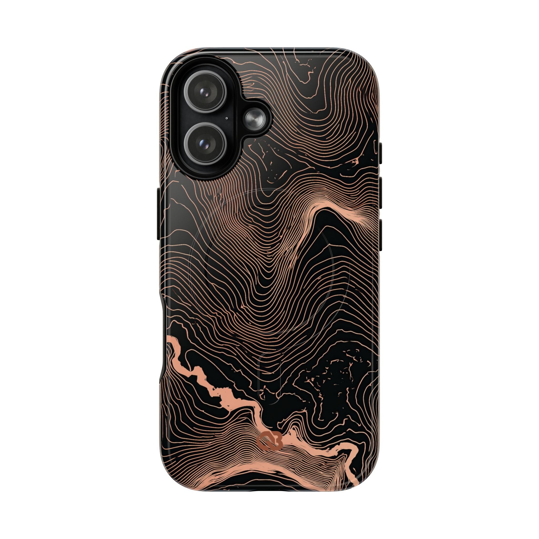 Orange Tough 2.0 Magsafe Phone Case for iPhone - Salmon Ridge Topo