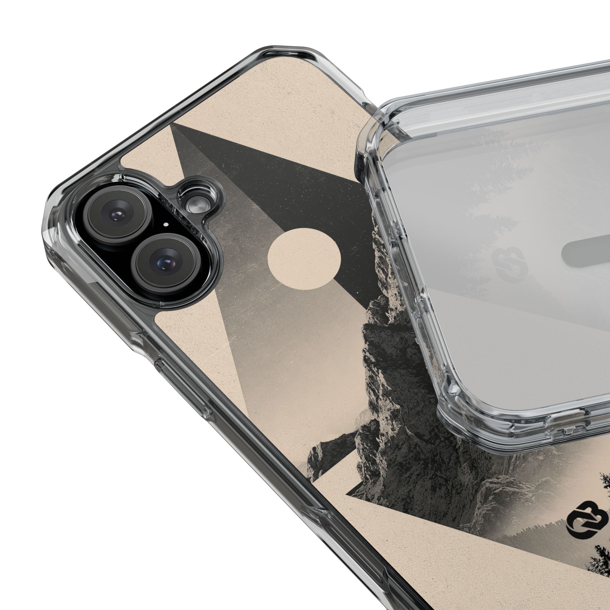 Beige Impact MagSafe Phone Case for iPhone - Obsidian Summit Parchment