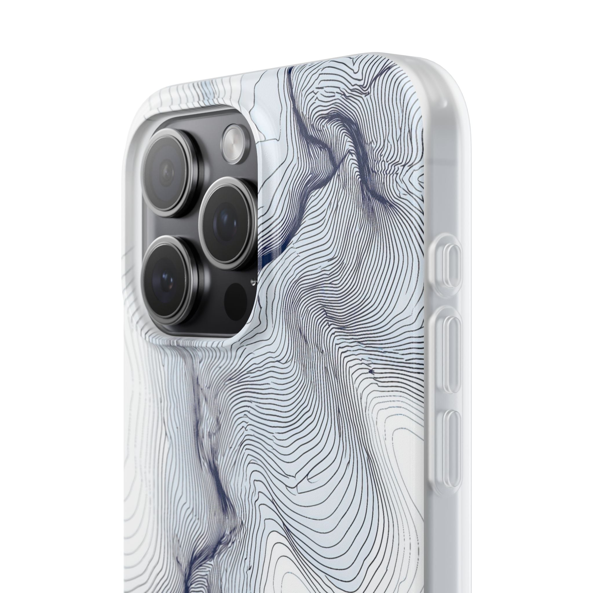 White Lite Phone Case for iPhone - Nordic Ridge Topo