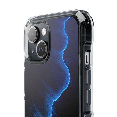 Electric Azure Drift · Clear Impact Magnetic Phone Case for iPhone · Blue