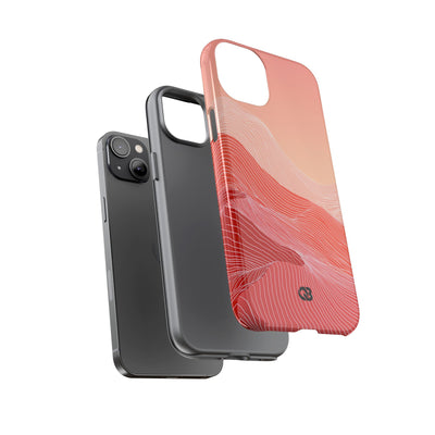 Red Tough Phone Case for iPhone - Crimson Ridge Contour
