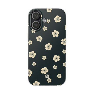 Teal Lite Phone Case for iPhone - Obsidian Cream Petals