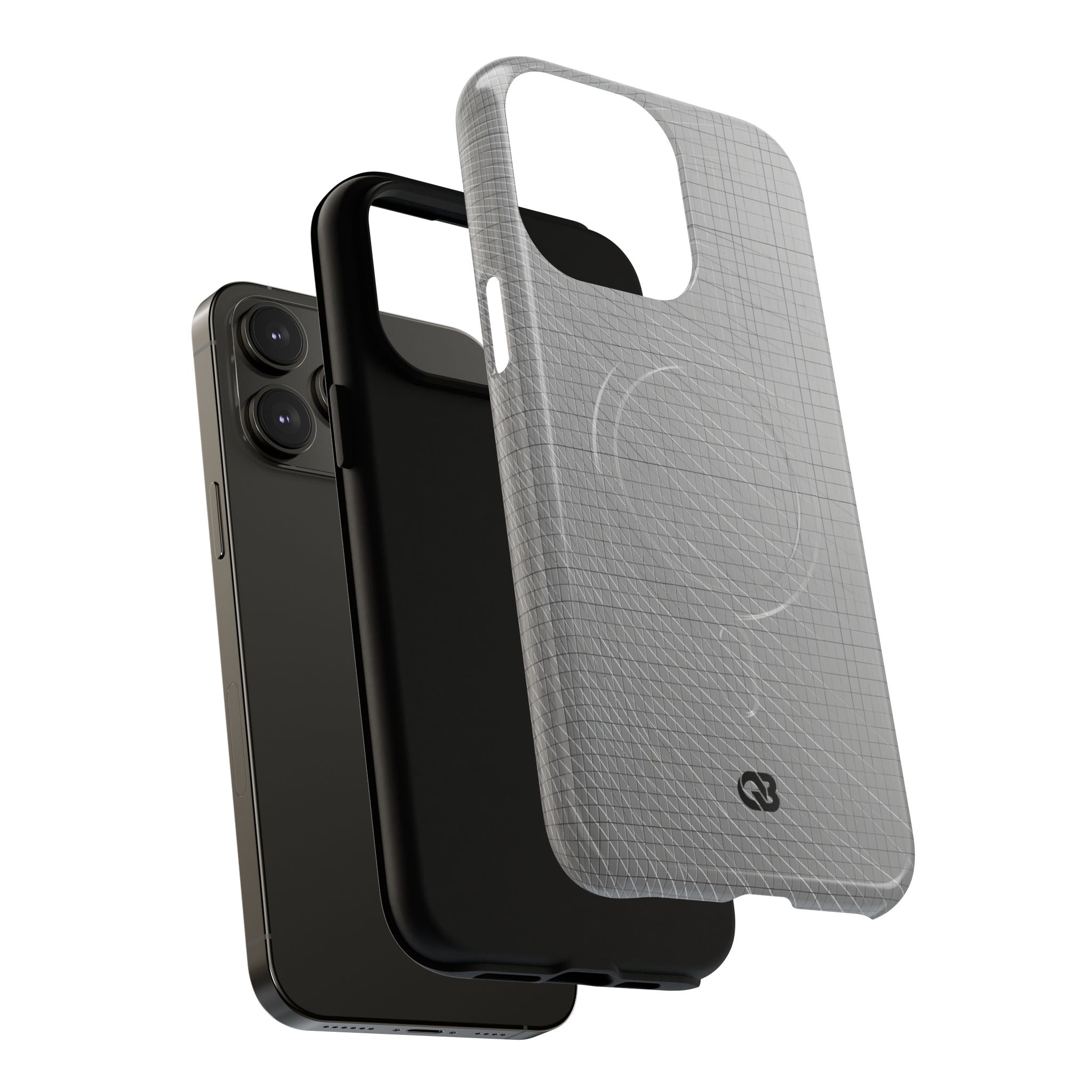 Grey Tough 2.0 Magsafe Phone Case for iPhone - Chrome Mesh Warp