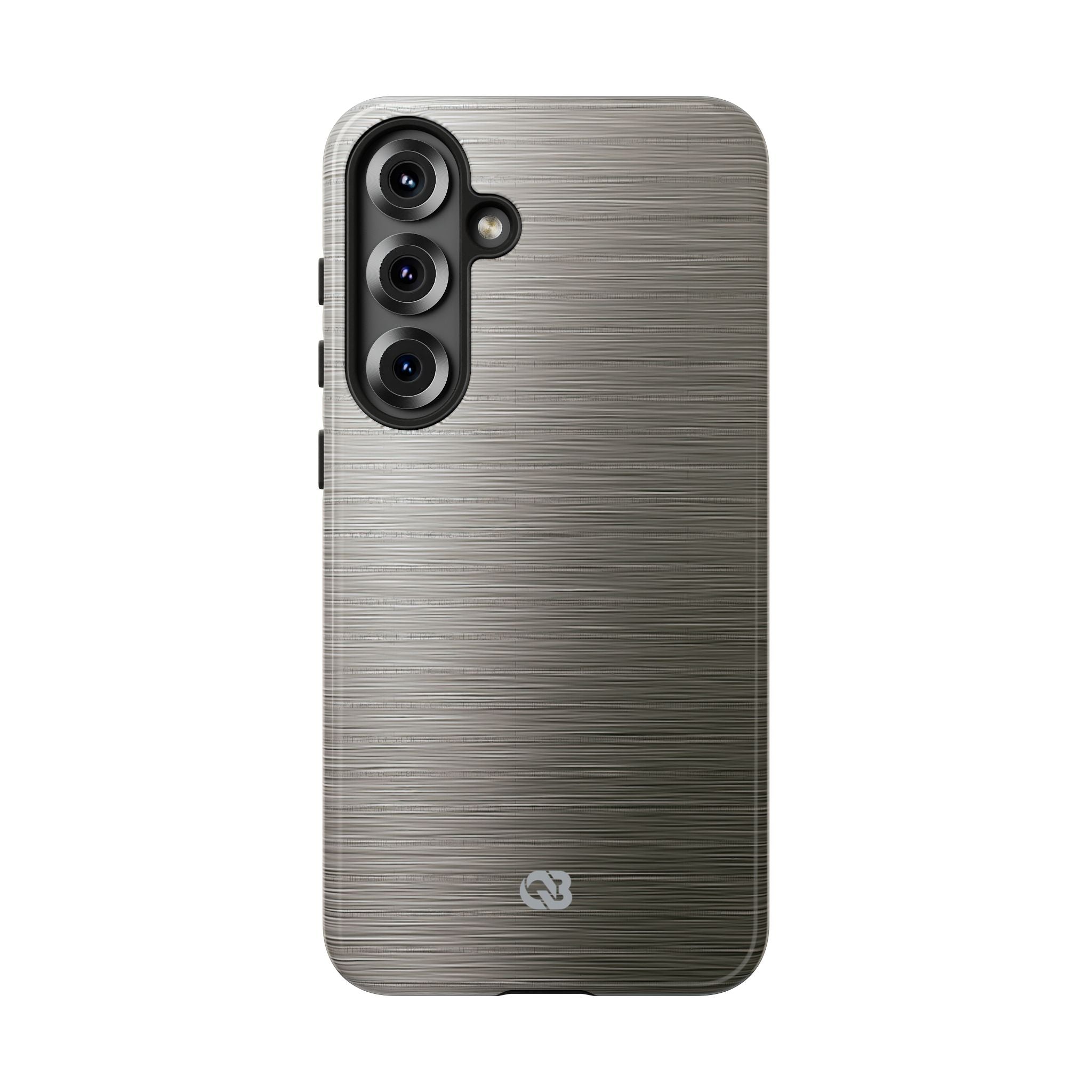 Grey Tough Phone Case for Samsung - Brushed Industrial Steel