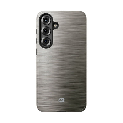 Grey Tough Phone Case for Samsung - Brushed Industrial Steel