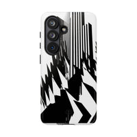 White Tough Phone Case for Samsung - Shattered Vector Spire