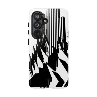 White Tough Phone Case for Samsung - Shattered Vector Spire