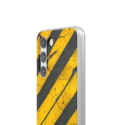 Cracked Hazard Stripes · Soft Handyhülle für Samsung