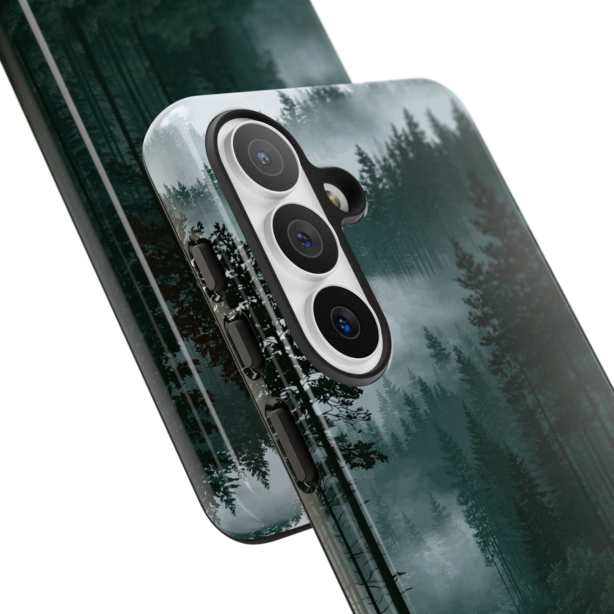 Green Tough Phone Case for Samsung - Misty Evergreen Mirror