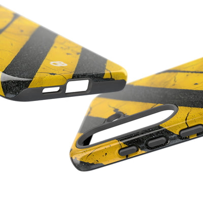 Cracked Hazard Stripes · Tough Handyhülle für Samsung