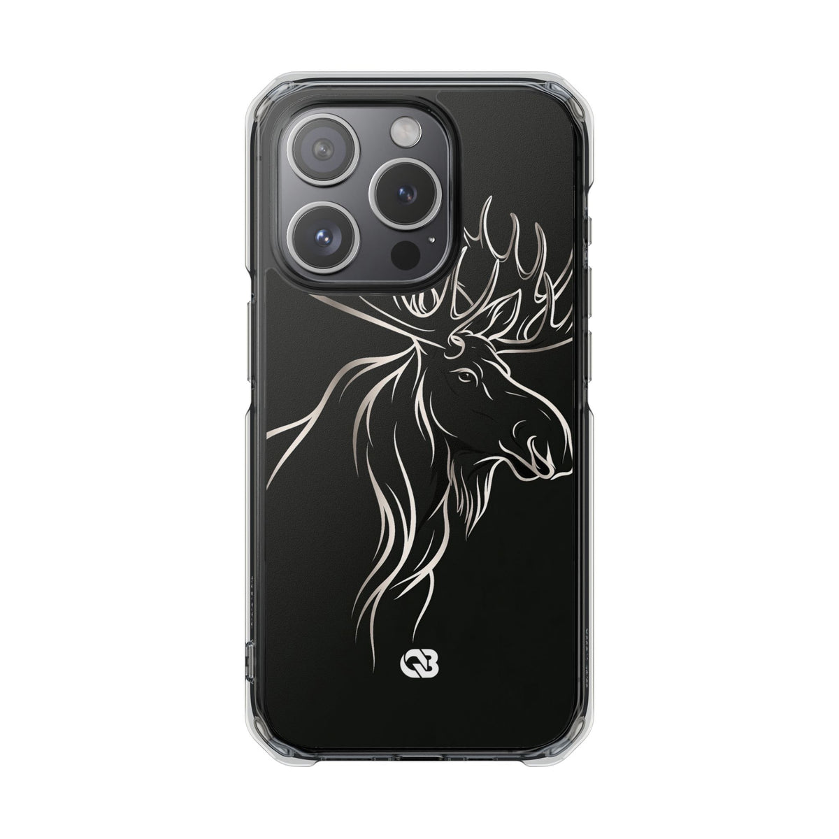 Nordic Moose Contour · Clear Impact Magnetic Phone Case for iPhone · Black