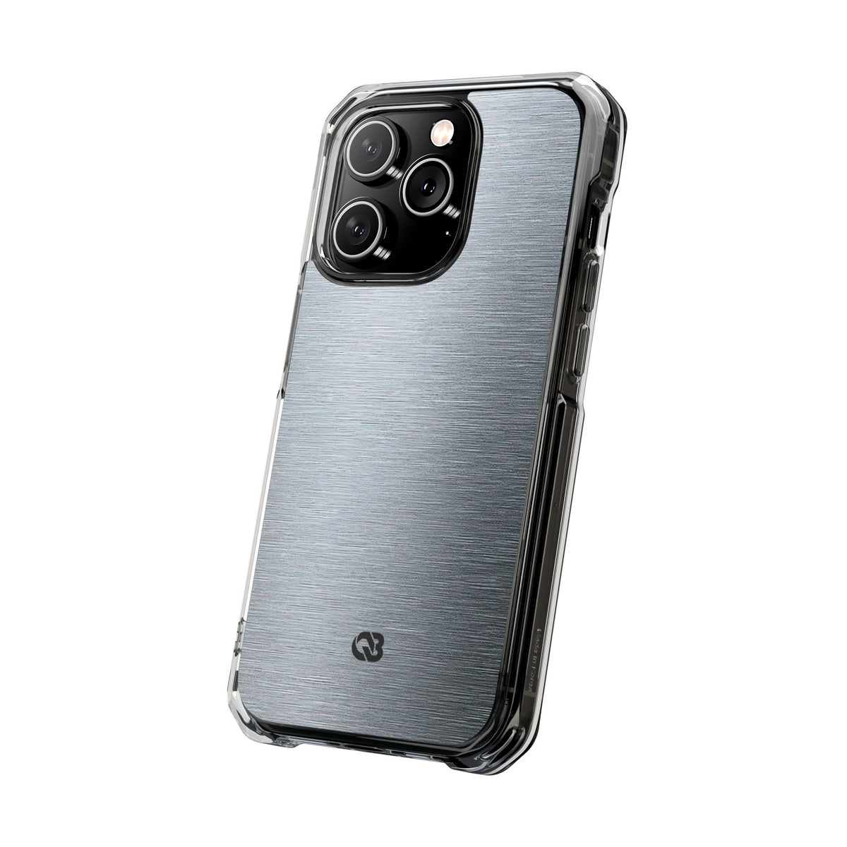 Brushed Aluminum · Clear Impact Magnetic Phone Case for iPhone ·  Silver