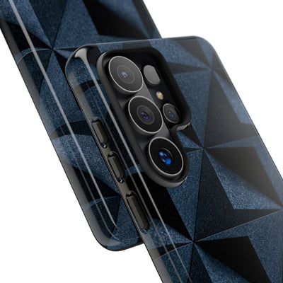 Blue Tough Phone Case for Samsung - Indigo Basalt Facets
