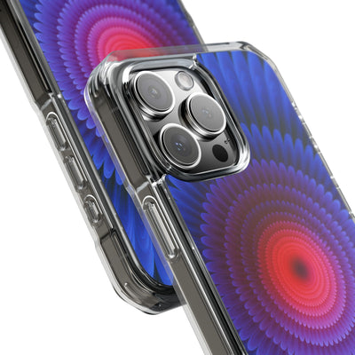Radial Spectrum Bloom · Clear Impact Magnetic Phone Case for iPhone · Blue