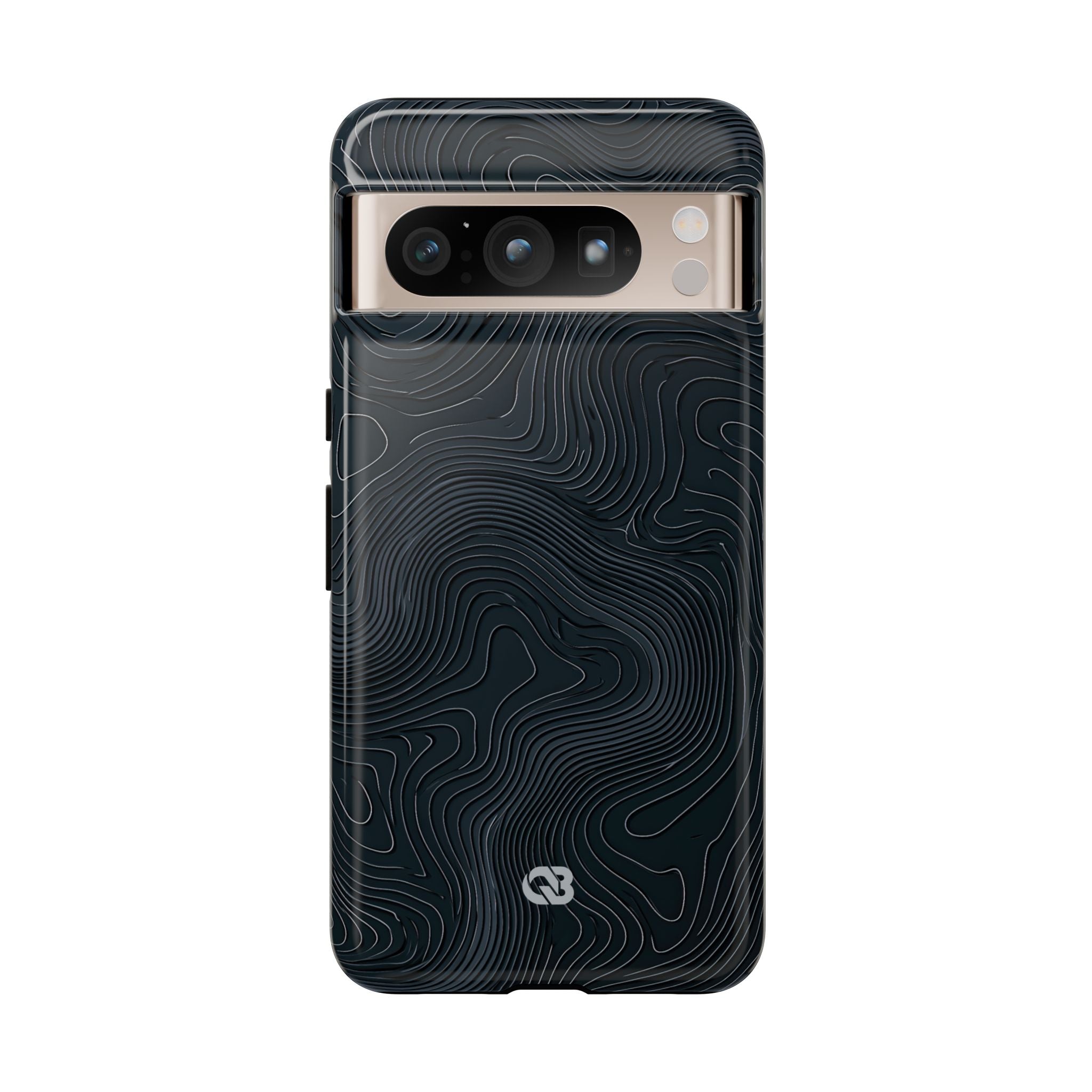 Black Tough Phone Case for Google Pixel - Obsidian Ridge Topo