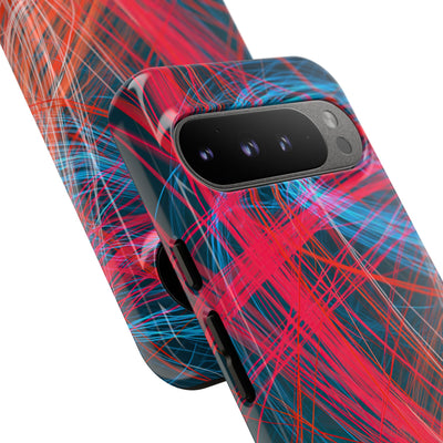 Neon Fiber Stream · Tough Phone Case for Pixel ·  Red