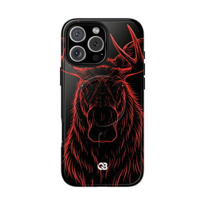 Crimson Horizon Moose · Tough 2.0 Magnetic Phone Case for iPhone · Black