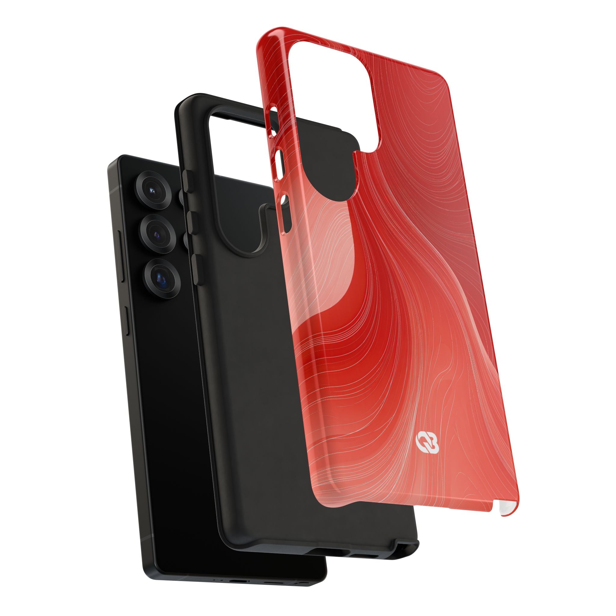 Red Tough Phone Case for Samsung - Crimson Silk Strands