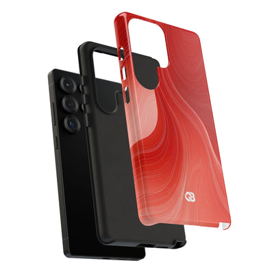 Red Tough Phone Case for Samsung - Crimson Silk Strands