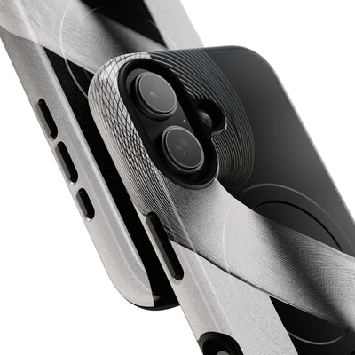 Grey Tough 2.0 Magsafe Phone Case for iPhone - Obsidian Moiré Wave