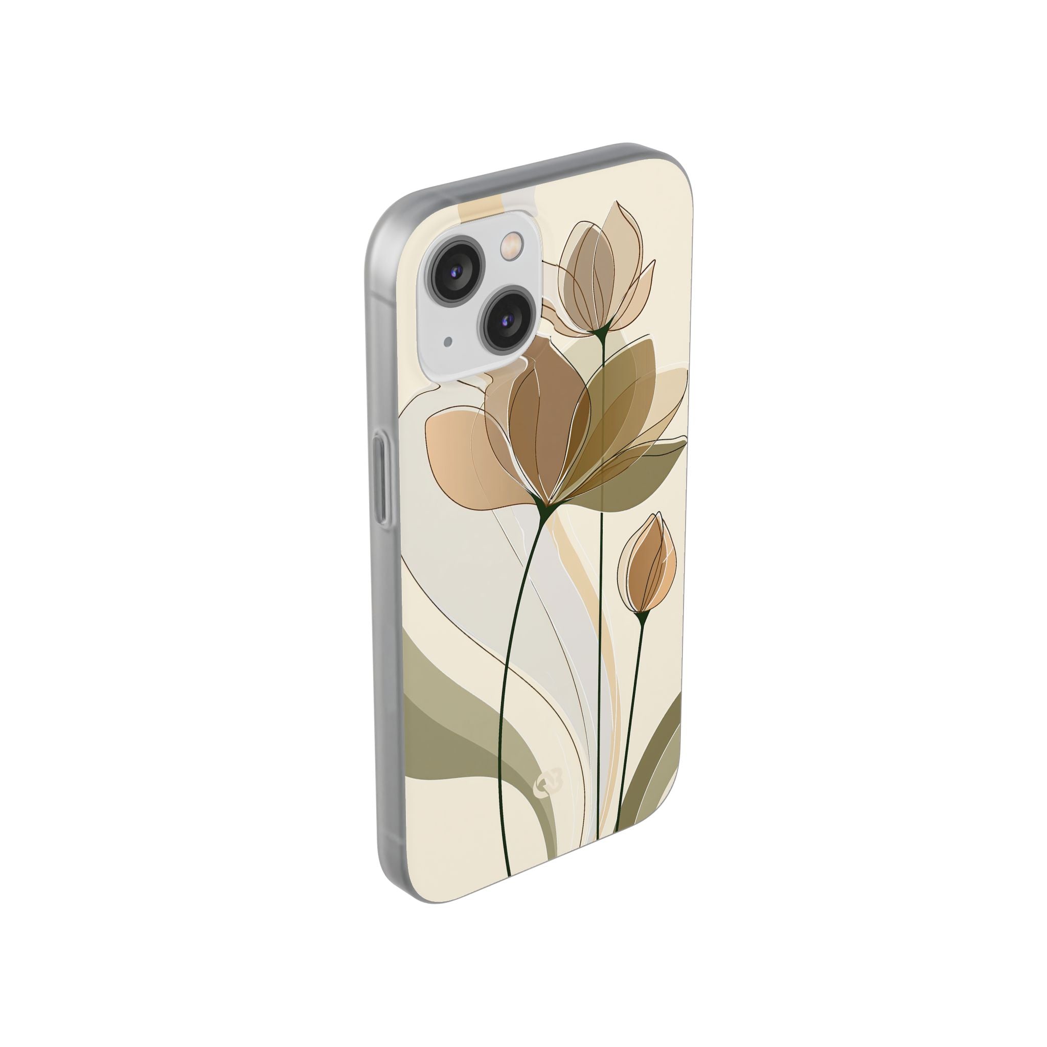 Beige Lite Phone Case for iPhone - Muted Ochre Petals