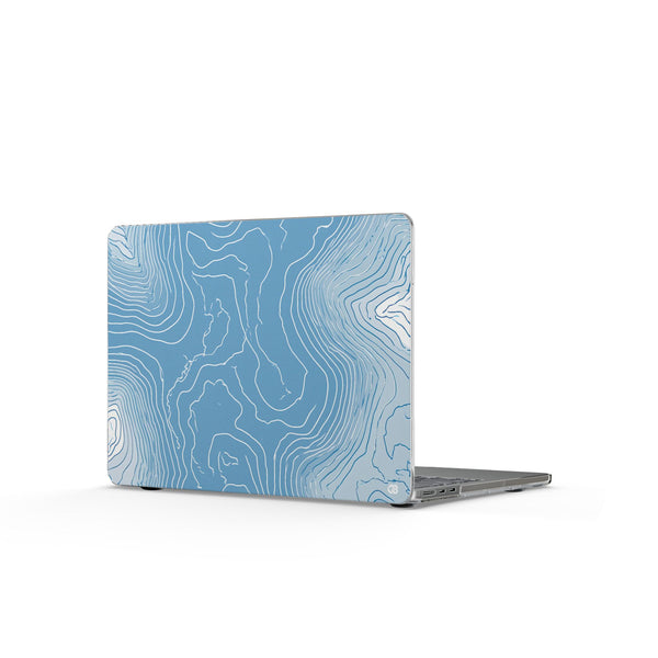 Glacial Basin Topo · Clear Hard Case for MacBook · Blue