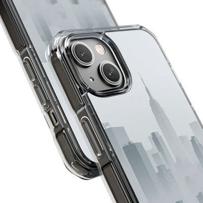 Grey Impact MagSafe Phone Case for iPhone - Steel Mist Skyline