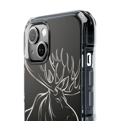 Nordic Moose Contour · Clear Impact Magnetic Phone Case for iPhone · Black