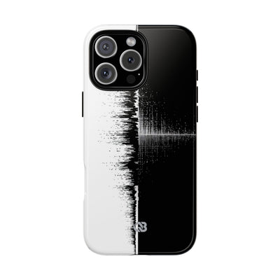Black Tough Phone Case for iPhone - Static Signal Split