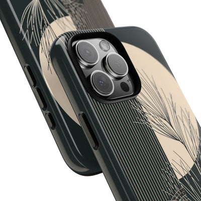 Black Tough Phone Case for iPhone - Obsidian Sand Willow
