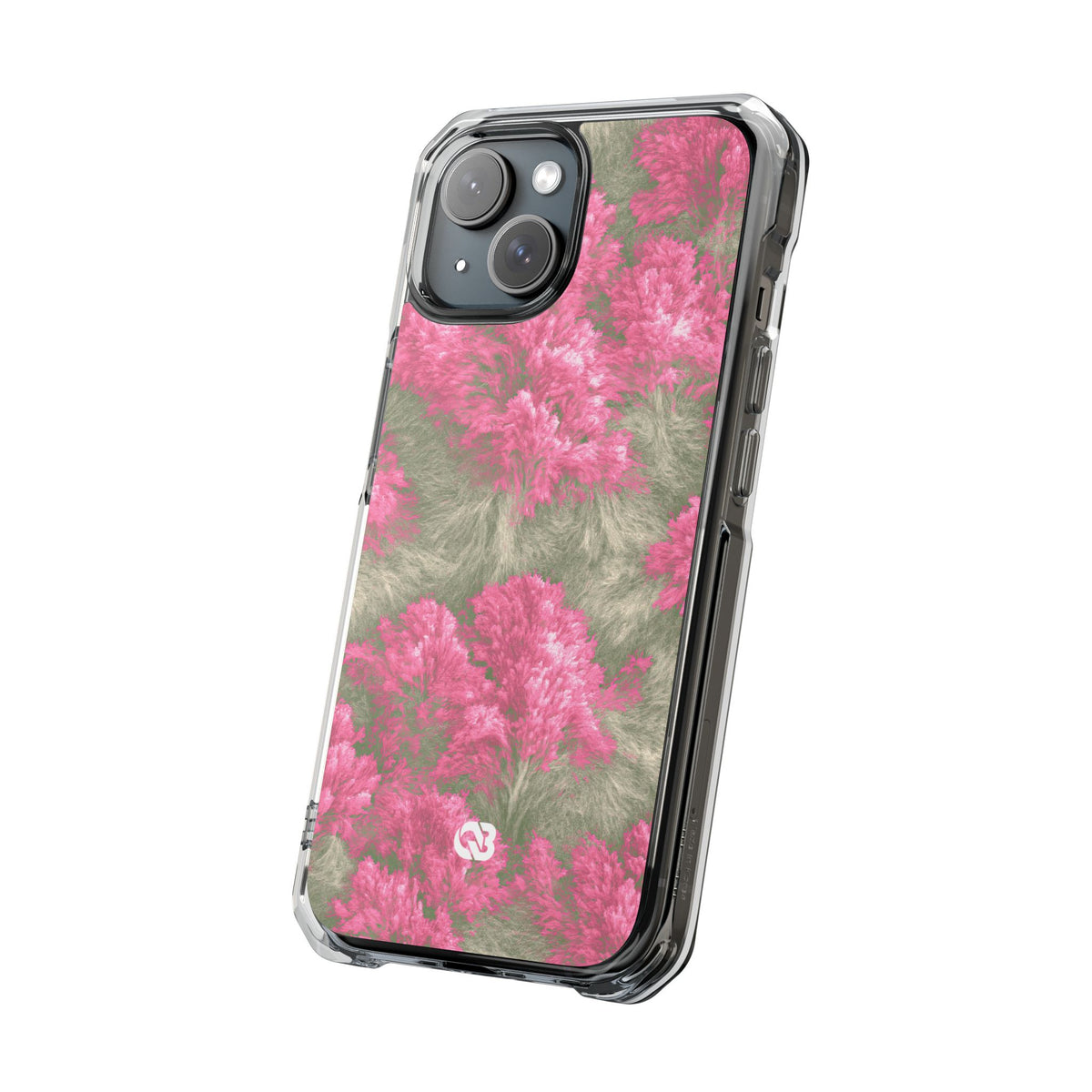 Digital Blossom · Clear Impact Magnetic Phone Case for iPhone · Pink