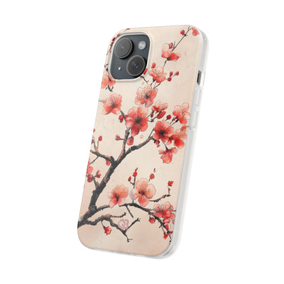Crimson Silk Flora · Soft Custodia per iPhone