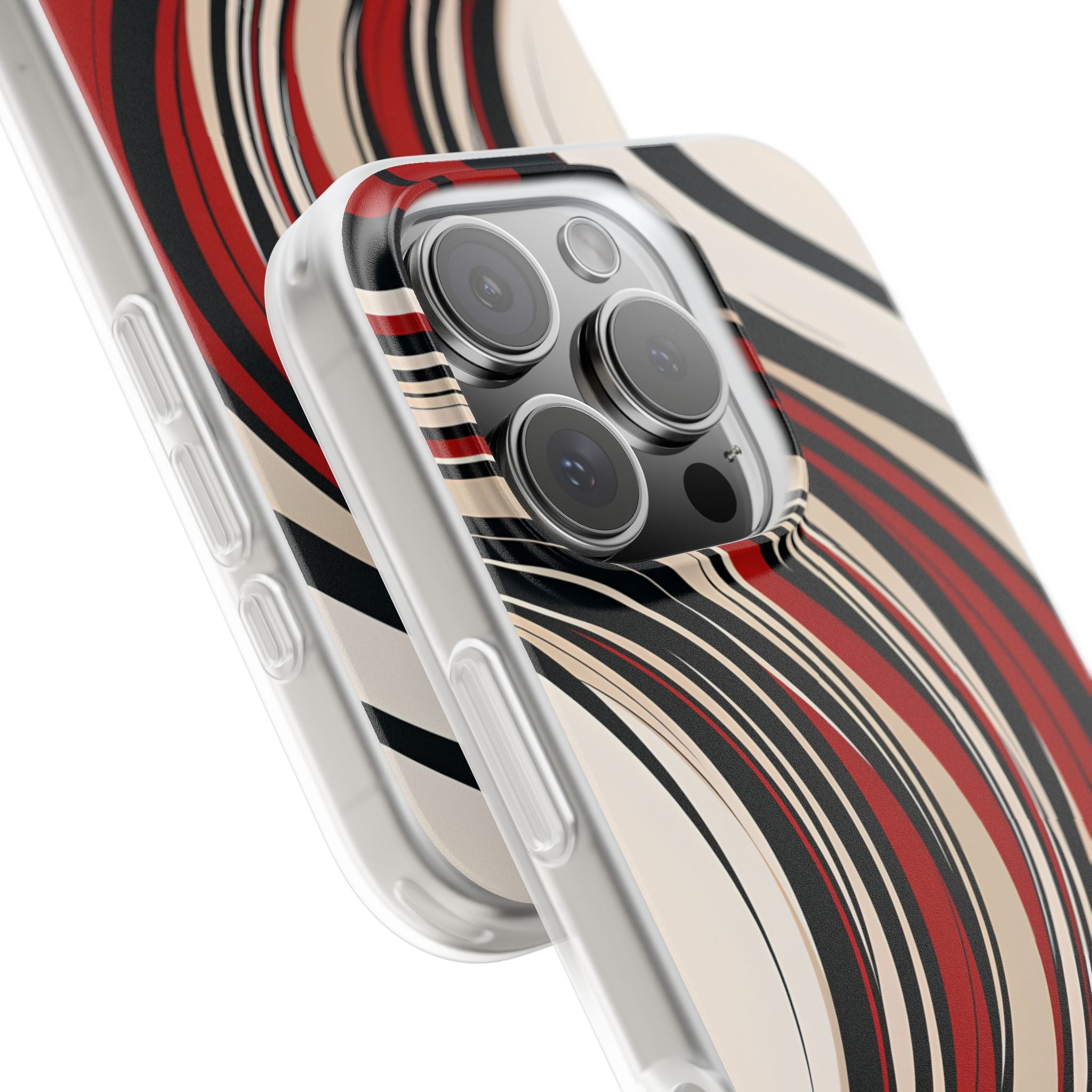 Crimson Flow Waves · Soft Phone Case for iPhone