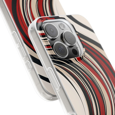 Crimson Flow Waves · Soft Phone Case for iPhone