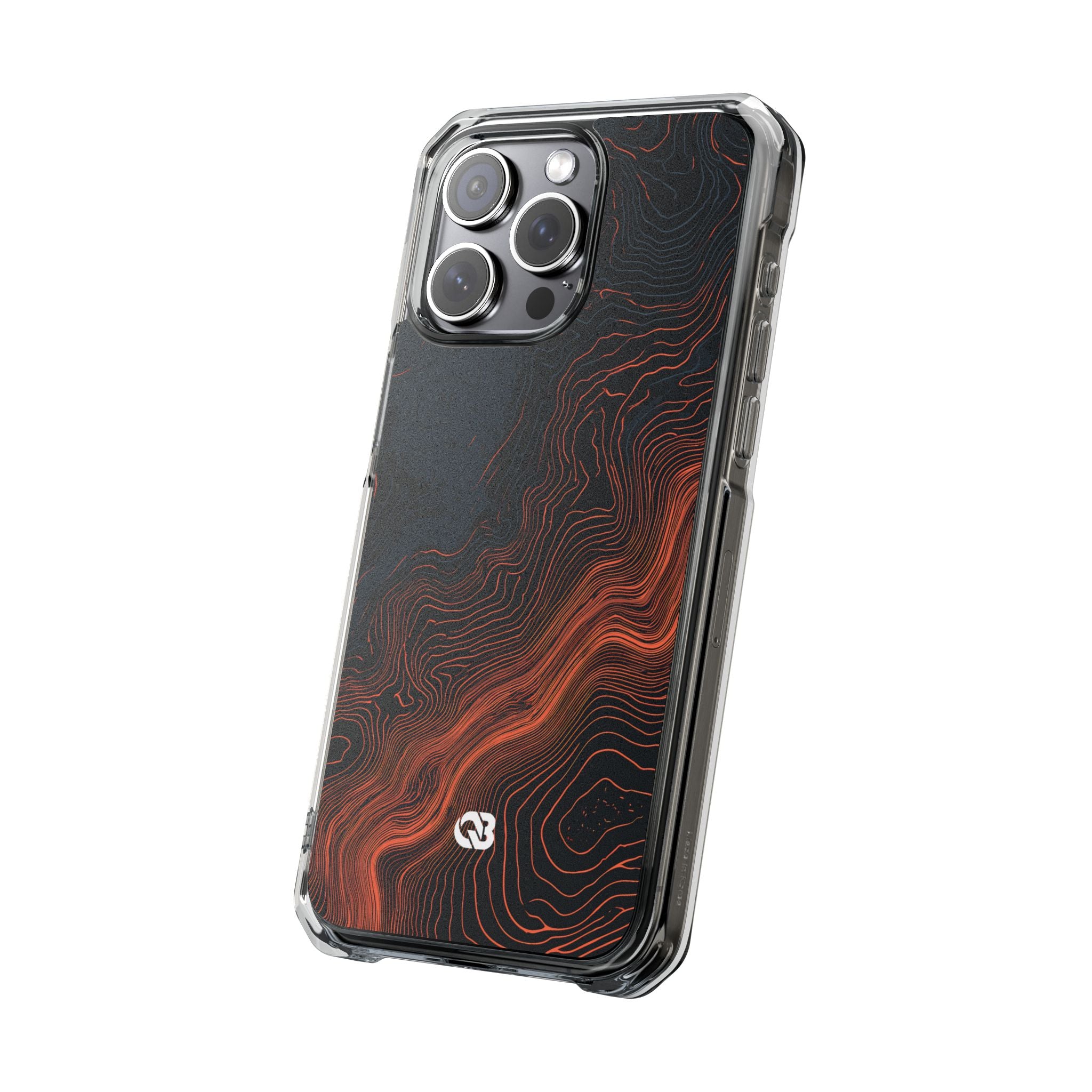 Black Impact MagSafe Phone Case for iPhone - Volcanic Basalt Map