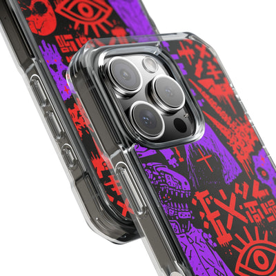 Underground Cyber Glyphs · Clear Impact Magnetic Phone Case for iPhone · Black