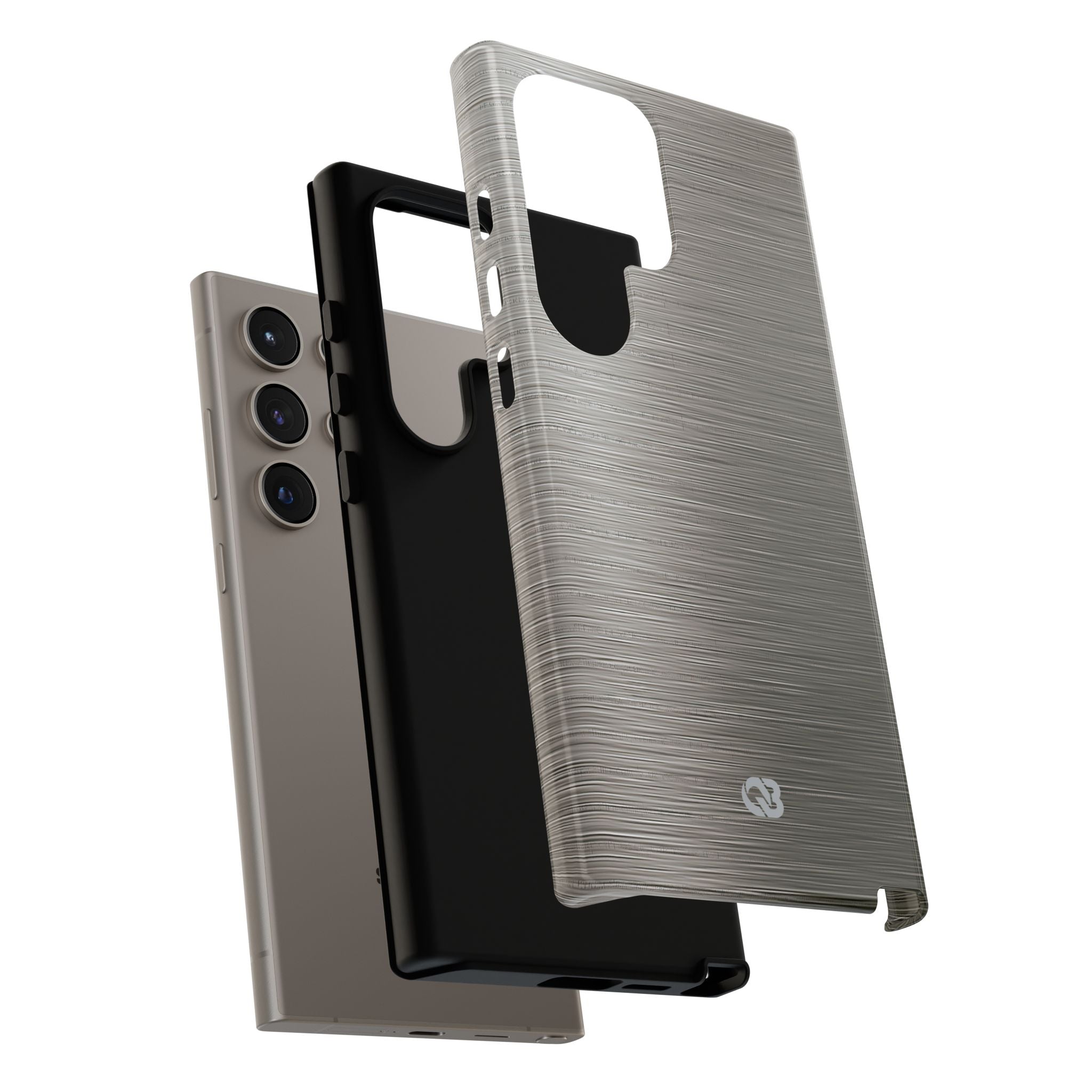 Grey Tough Phone Case for Samsung - Brushed Industrial Steel