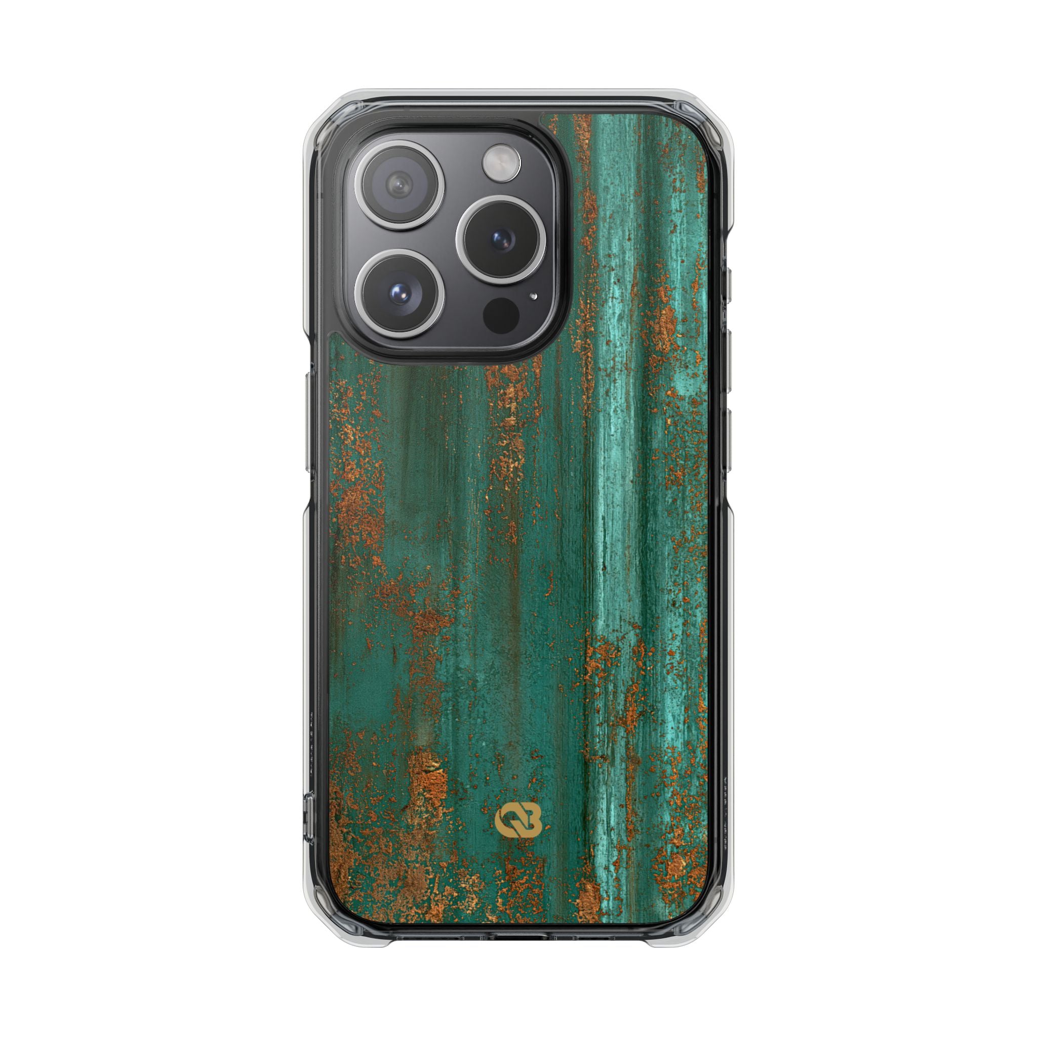 Teal Impact MagSafe Phone Case for iPhone - Verdigris Copper Siding
