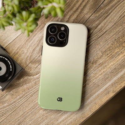 Green Tough Phone Case for iPhone - Bone Sage Fade