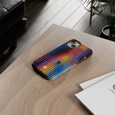 Chromatic Halftone Grid · Tough Phone Case for iPhone · Blue