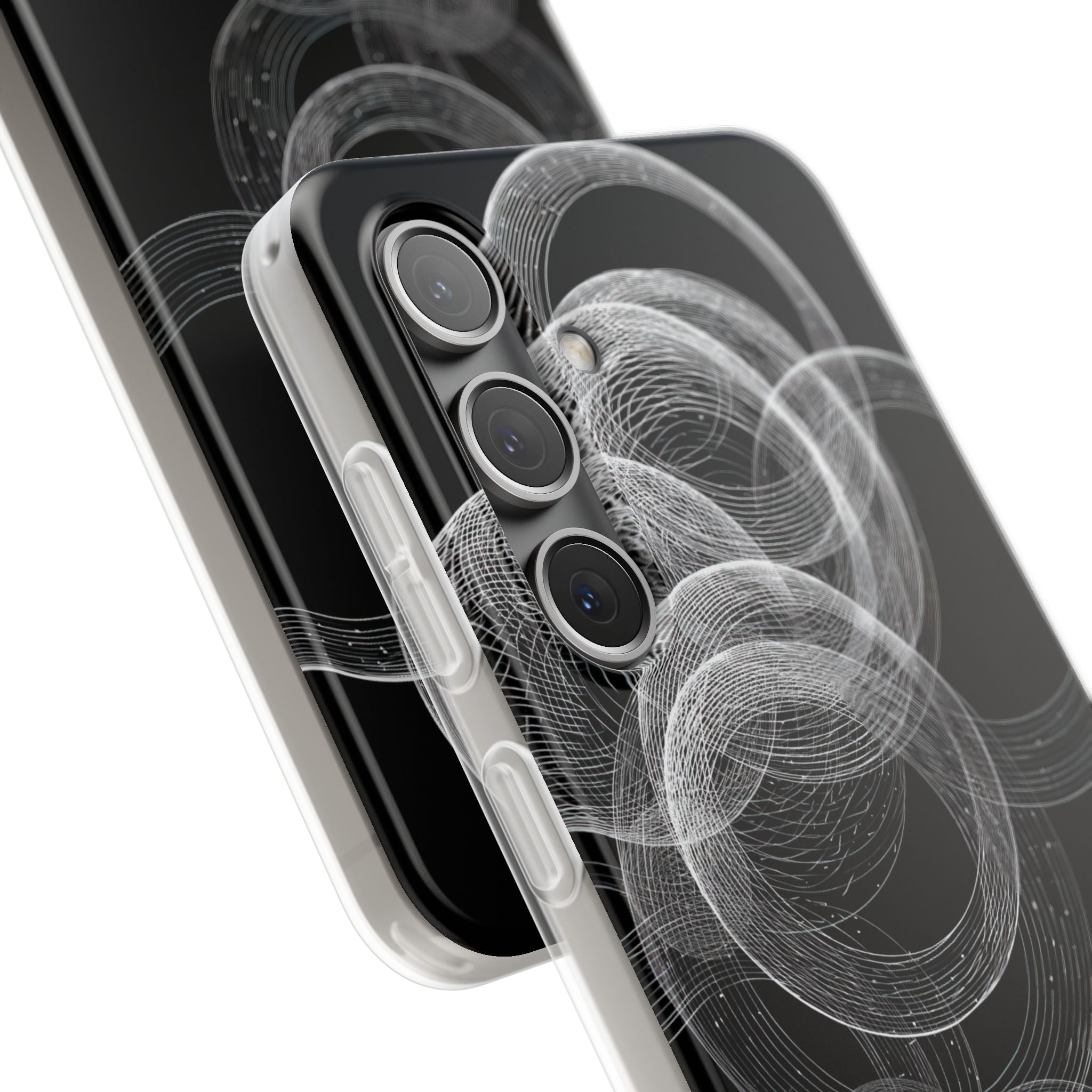 Black Lite Phone Case for Samsung - Kinetic Wireframe Orbit