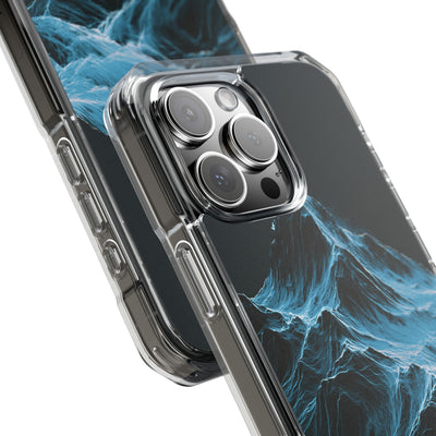 Nordic Frost Peak · Clear Impact Magnetic Phone Case for iPhone · Blue