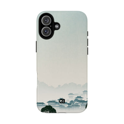 Blue Tough Phone Case for iPhone - Mist Valley Pagoda
