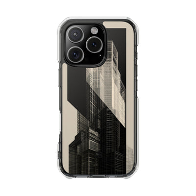 Beige Impact MagSafe Phone Case for iPhone - Monolith Urban Grid