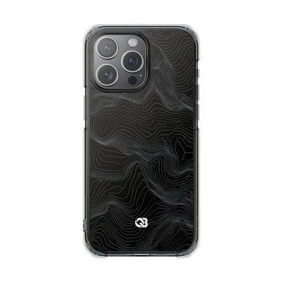 Obsidian Contour Elevation · Clear Impact Magnetic Phone Case for iPhone · Black