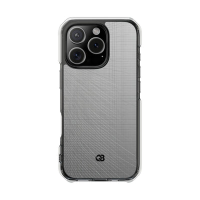 Grey Impact MagSafe Phone Case for iPhone - Chrome Mesh Warp