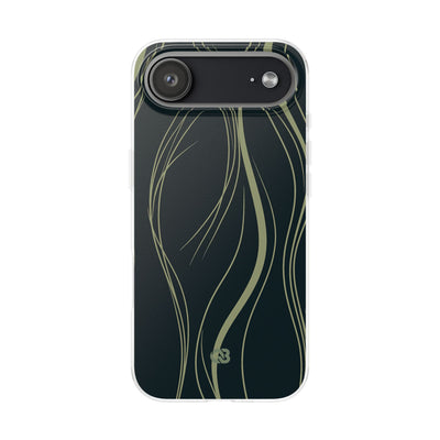 Green Lite Phone Case for iPhone - Obsidian Sage Flow