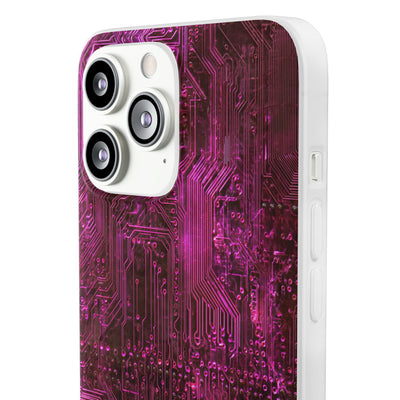 Magenta Circuit Trace · Lite Phone Case for iPhone ·  Pink
